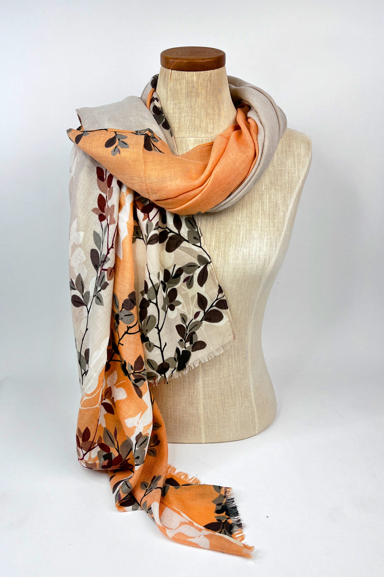 Daniela Sandy Brown Floral Scarf