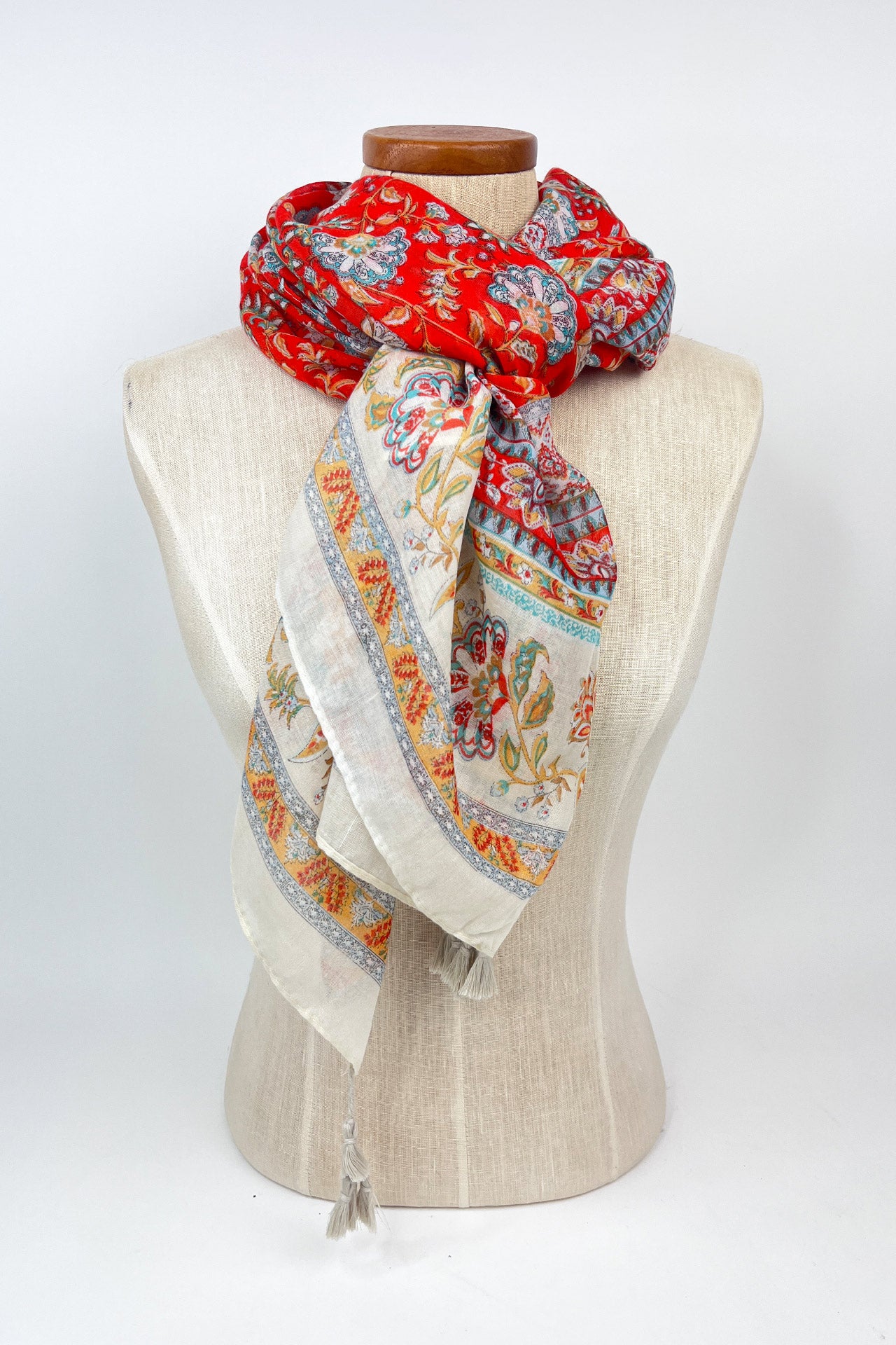 Melanie Grenadier & Cream Fall Floral Scarf