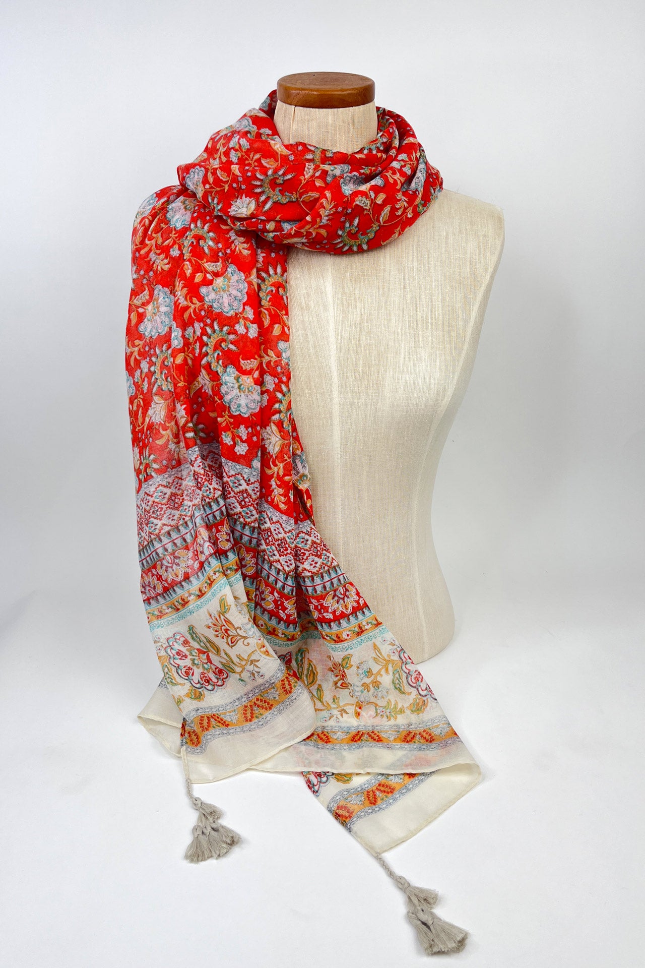 Melanie Grenadier & Cream Fall Floral Scarf