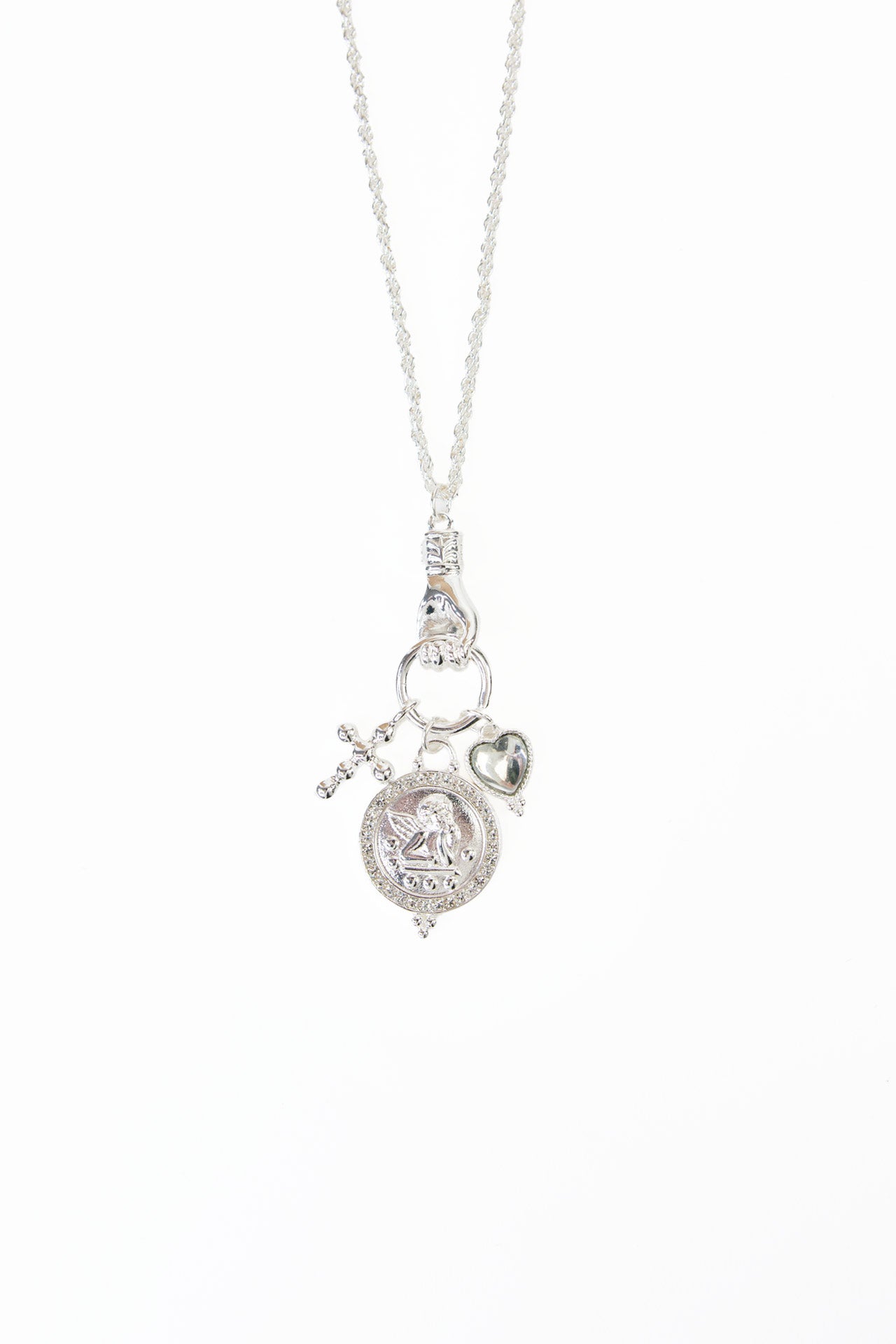 Audrey Angel & Cross Multi Pendant Necklace