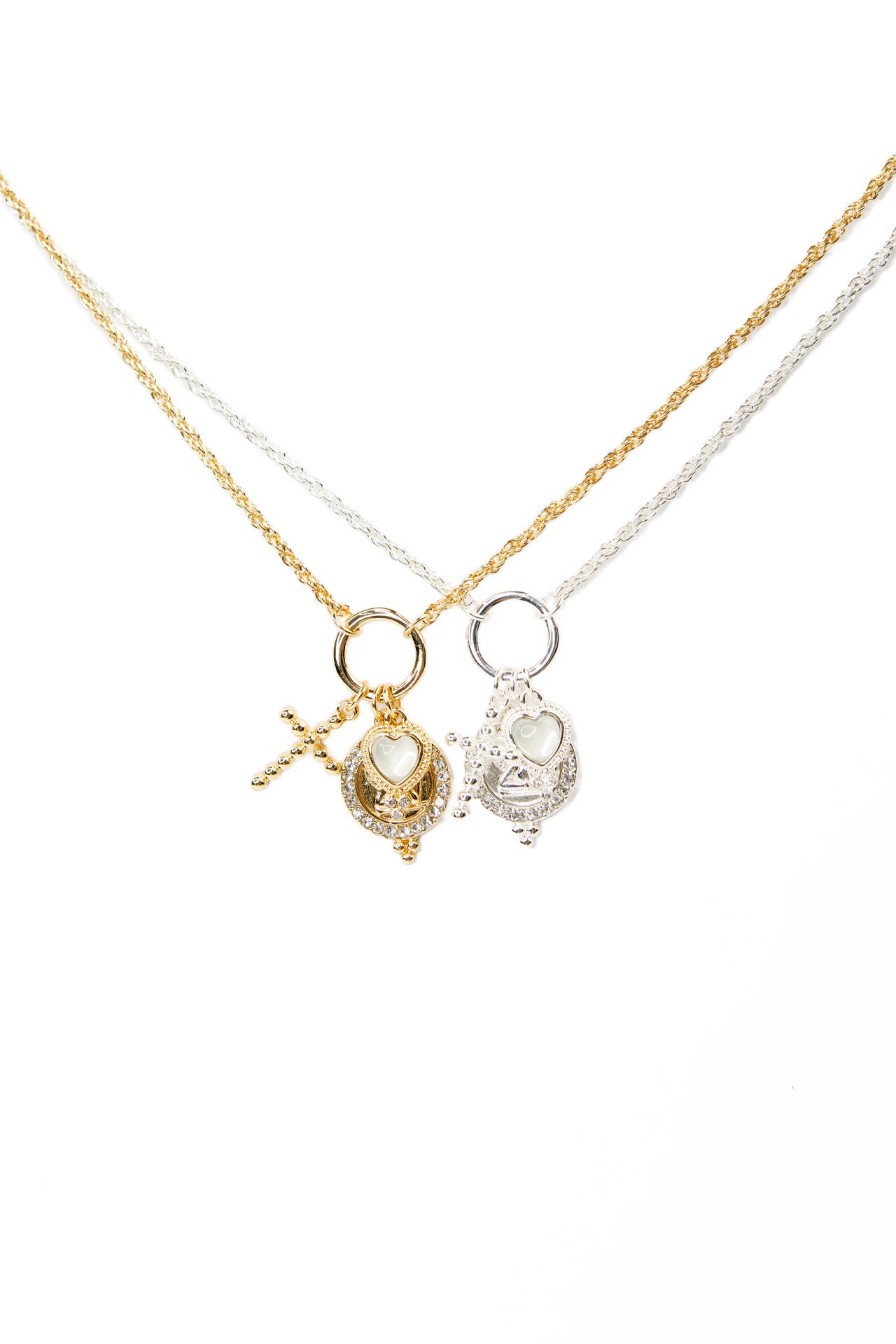 Avery Cross & Angel Multi Pendant Necklace