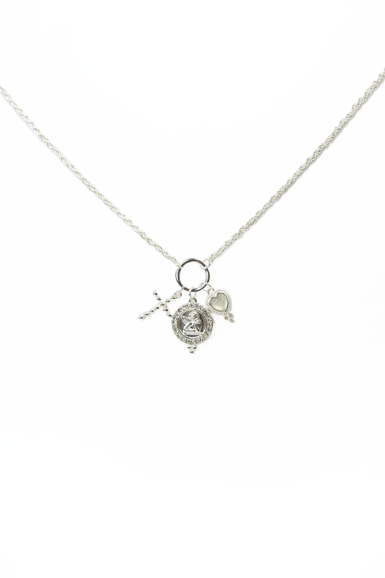 Avery Cross & Angel Multi Pendant Necklace