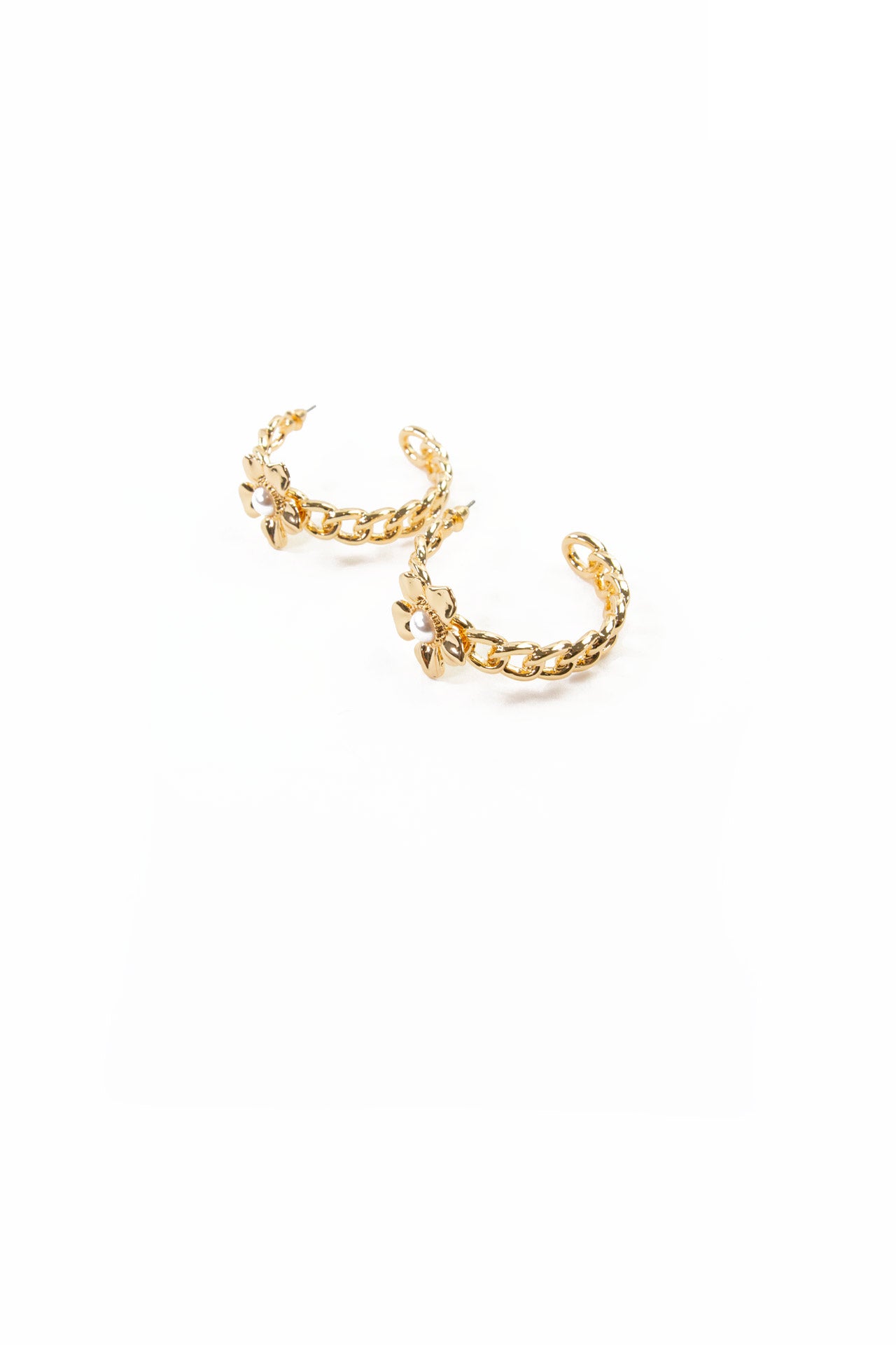 Landry Chain Hoop Flower Earrings