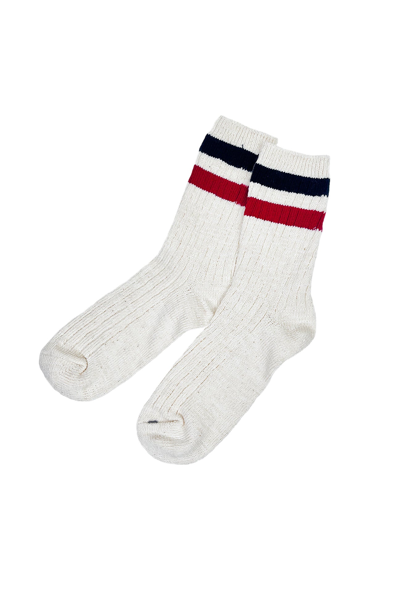 Margot Heathered Two Stripe Cream Sock