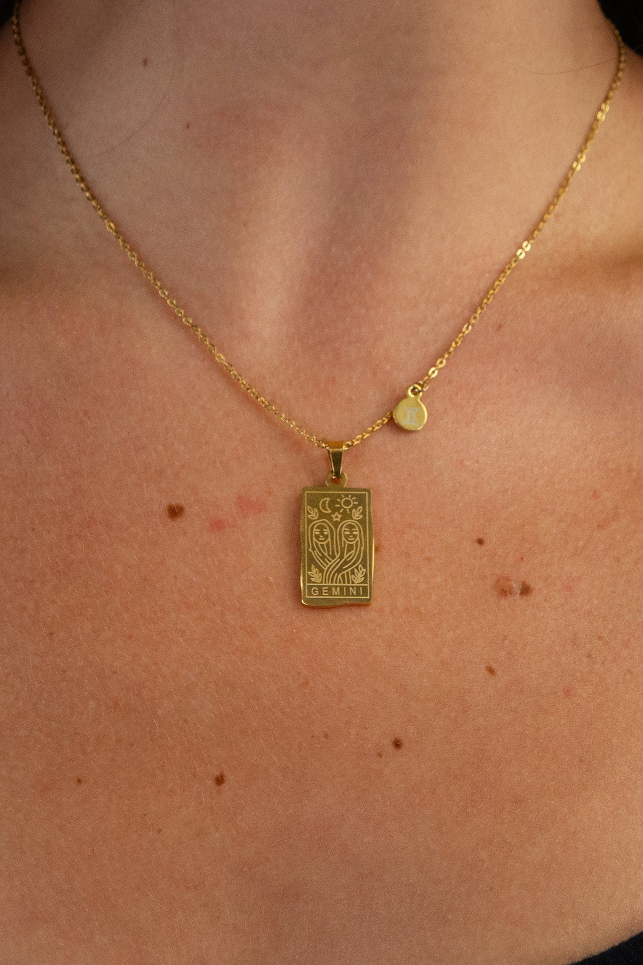 Vada's Zodiac Pendant Necklace - Gemini - shopatgrace.com