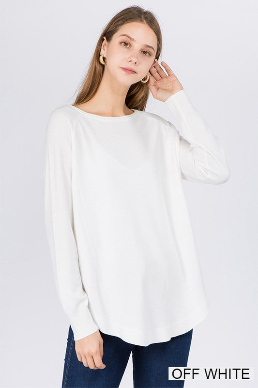 Boat Neck Cozy Sweater - S/M / OFF WHITE ShopatGrace.com