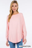 Boat Neck Cozy Sweater - S/M / CARNATION ShopatGrace.com