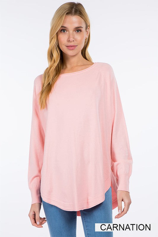 Boat Neck Cozy Sweater - S/M / CARNATION ShopatGrace.com