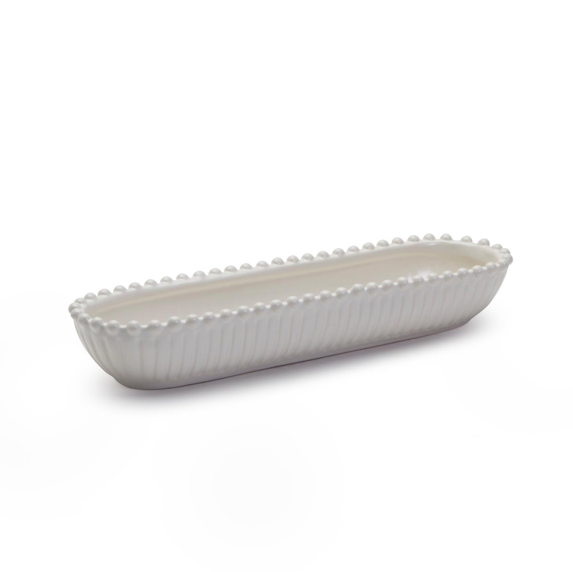 Heirloom Embossed Pearl Edge Oval Tidbit Dish -  ShopatGrace.com