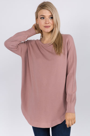 Boat Neck Cozy Sweater - S/M / SOFT PINK ShopatGrace.com