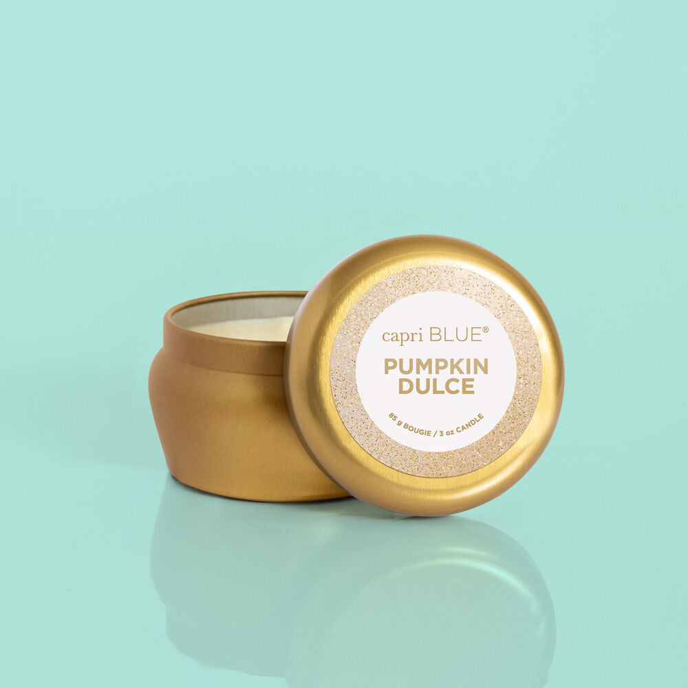 PUMPKIN DULCE GLAM MINI TIN- Mini tin, pumpkin sulce by capri blue, glamour tin