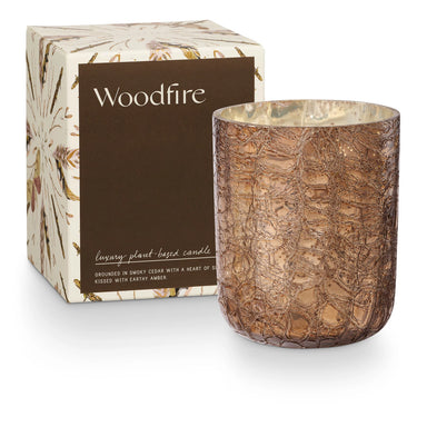 Woodfire Small Boxed Crackle Glass Candle -  ShopatGrace.com